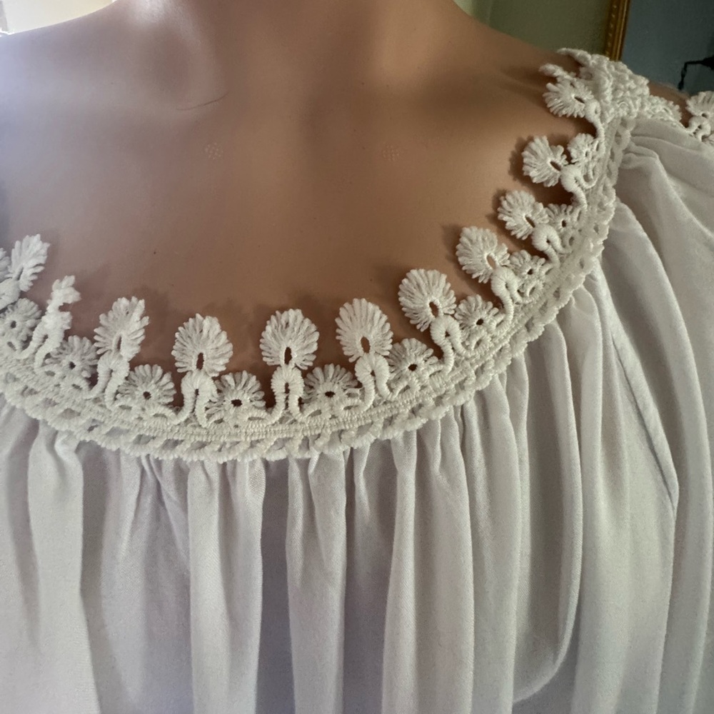 White Crochet Trim Peasant COVER UP